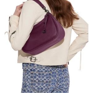 NWT Authentic Berry COACH Soft Pebble Leather Cary Crossbody
